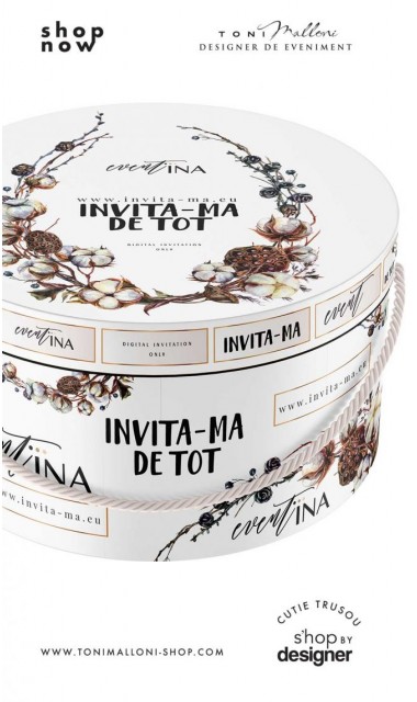 Cutie rotunda alba lucioasa personalizata cu sigla companiei tale 3